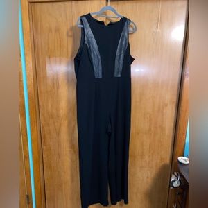 Black & Leather Detail Express Bodysuit